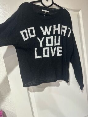 Black Graphic Knit Sweater - "Do What You Love"